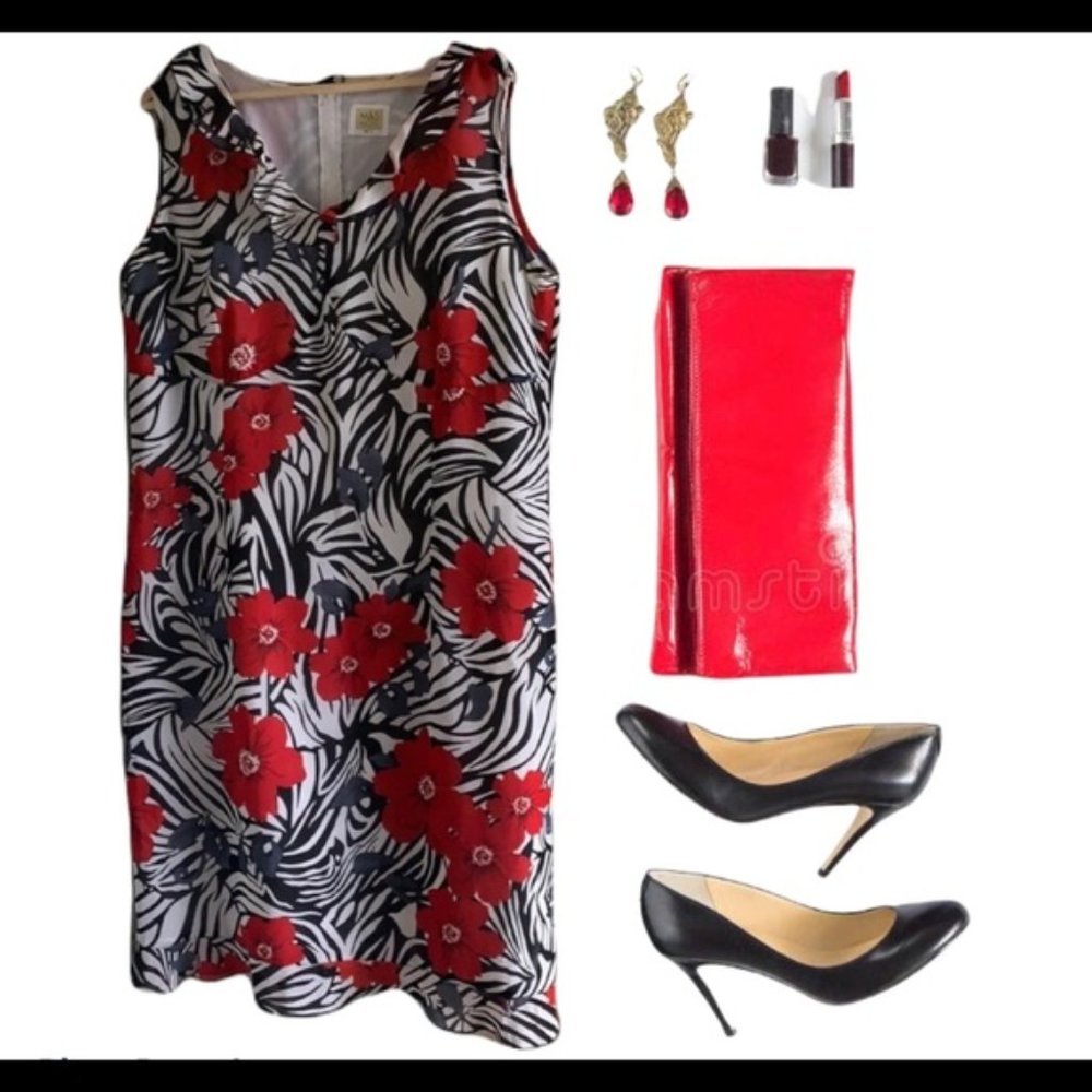 M&S MODE floral print mid length dress
